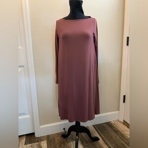 Eileen Fisher Dusty Rose Long Sleeve Dress